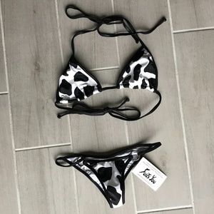Cowprint  Scrunch Butterfly Competition Bikini